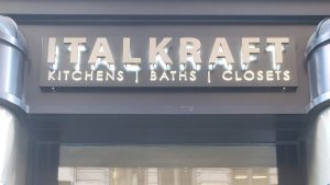 Storefront Halo Lit Sign and Window Graphics in NYC